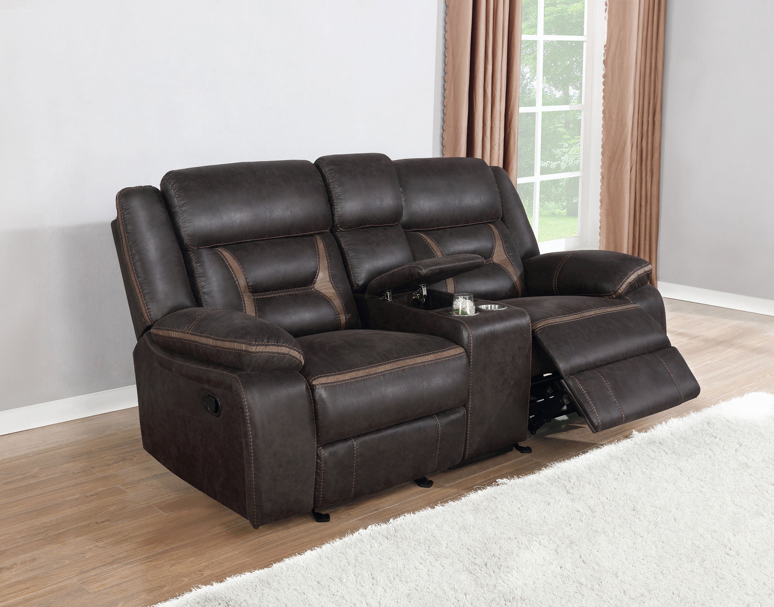 Greer Glider Reclining Loveseat Brown