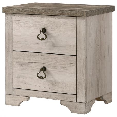 Albony 5Pc Rustic Queen Panel Bedroom Set in Driftwood Grey Finish