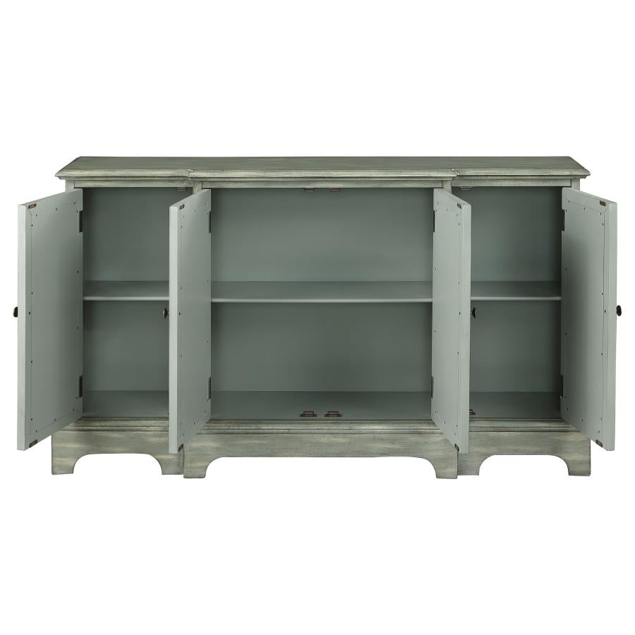 Erigeron Mirrored 4-door Accent Cabinet Grey and Bronze