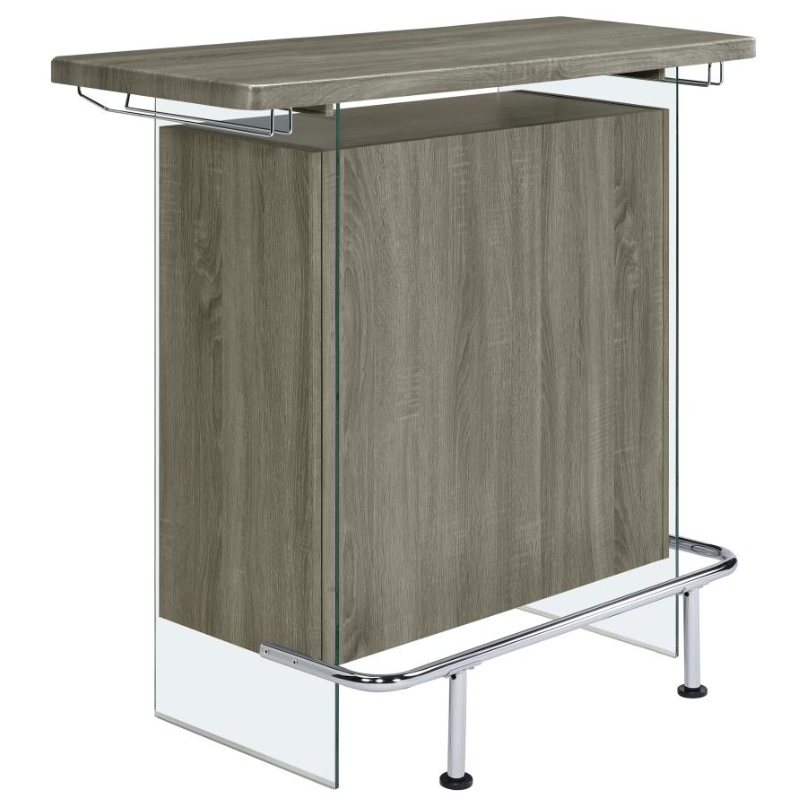 Acosta Rectangular Bar Unit with Footrest and Glass Side Panels