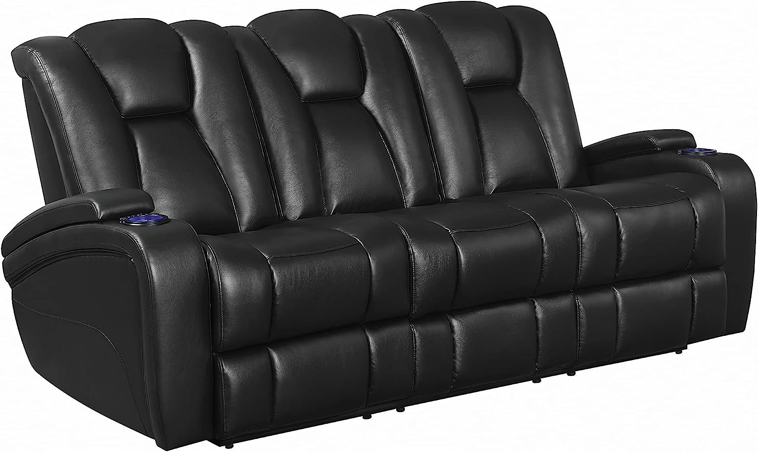 Coaster Furniture Delange Reclining Power Sofa with Adjustable Headrests and Storage in Armrests Black