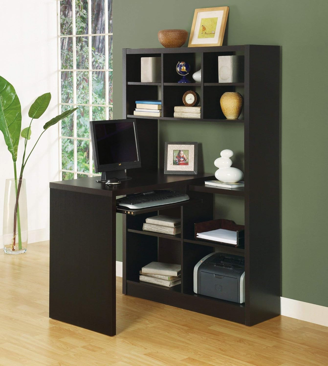 Monarch L Shaped Cappuccino Left Or Right Corner Home office Desk