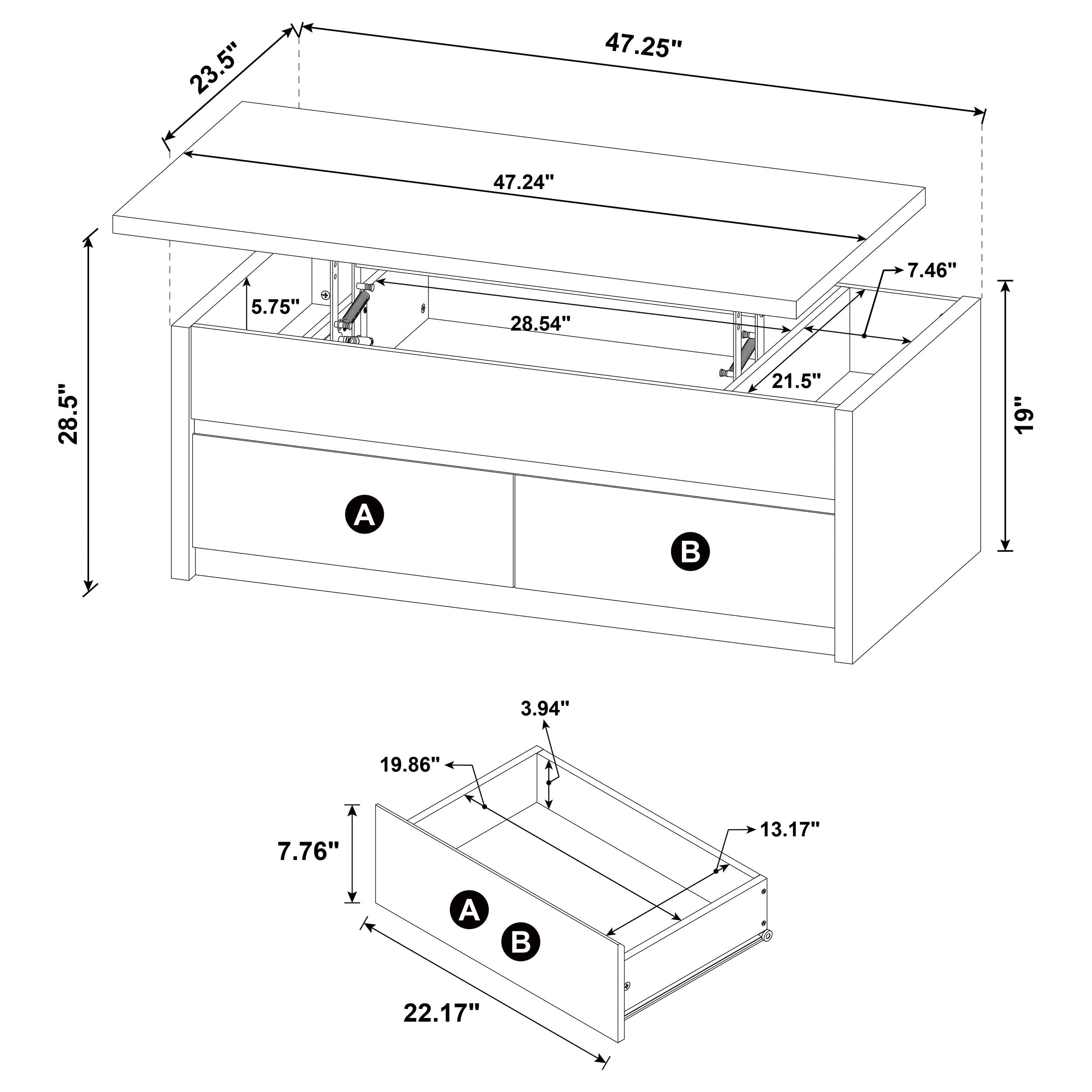 Knapp Lift Top Coffee Table Set
