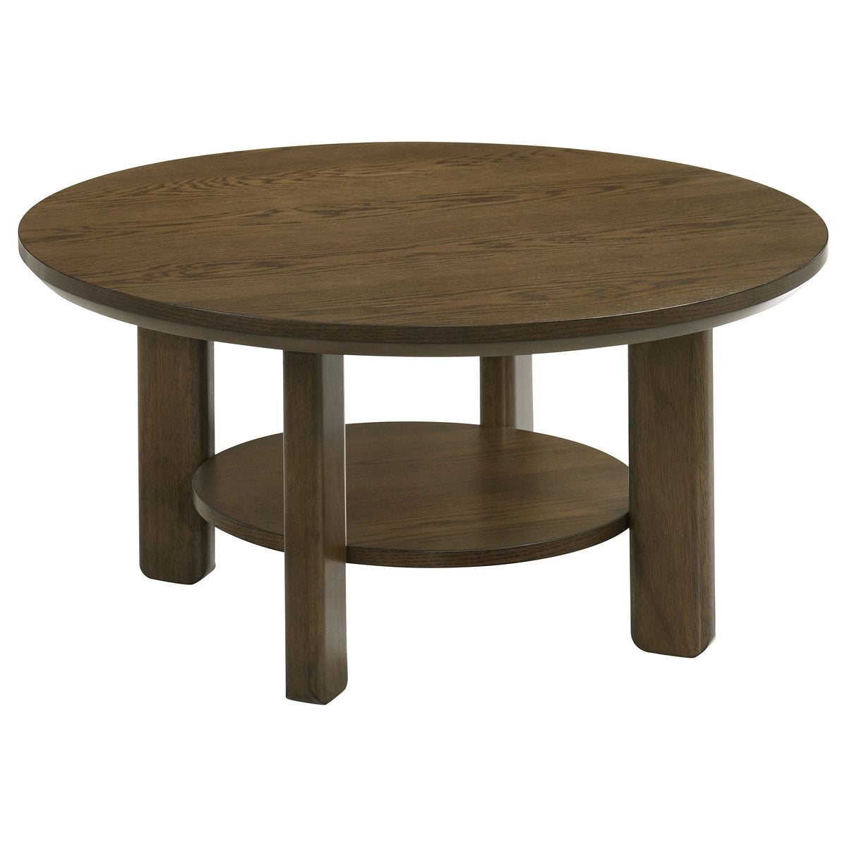 Ottowa 2-piece Round Wood Coffee Table Set Brown