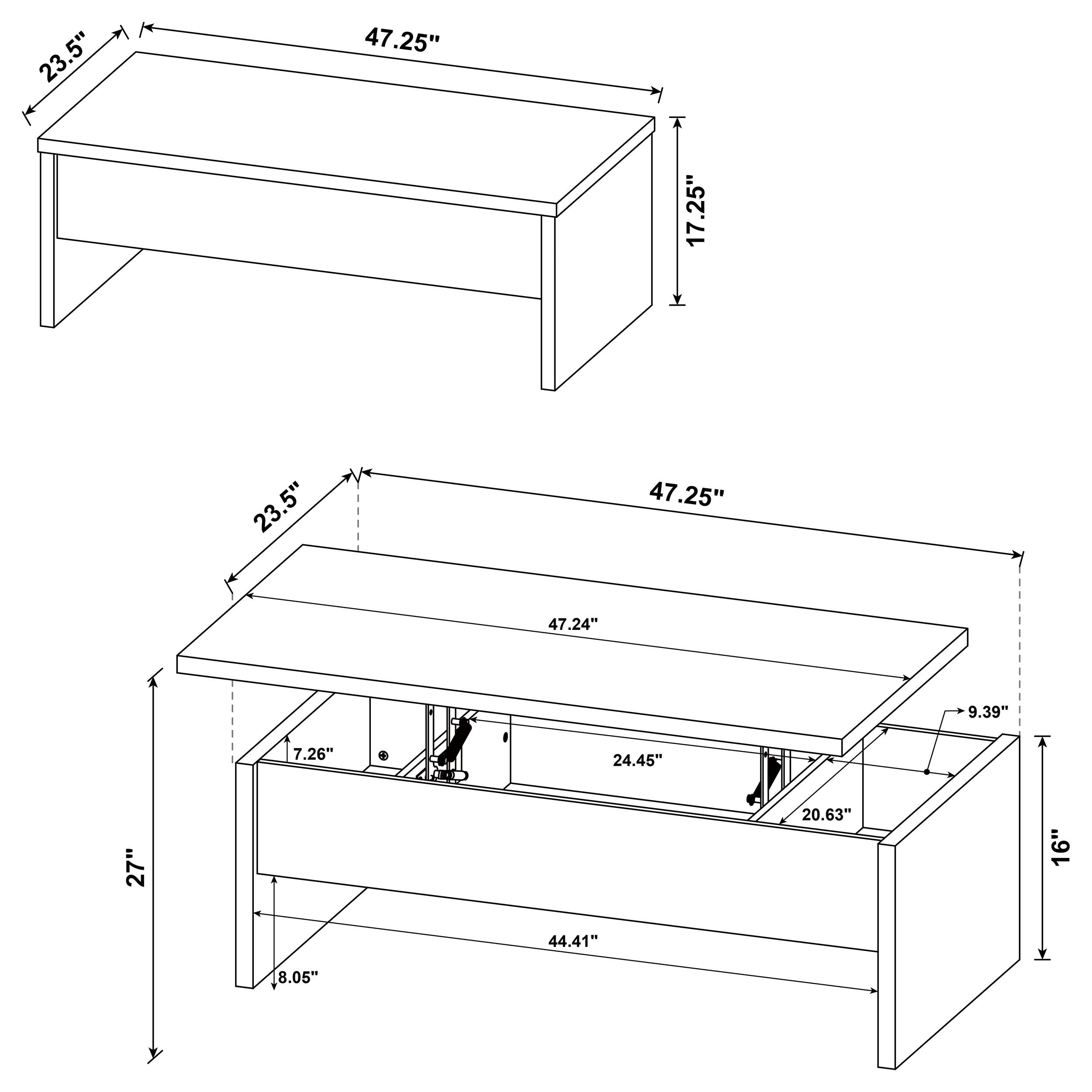 Canoga Lift Top Coffee Table