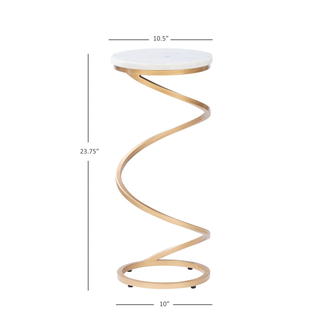 Contemporary White marble Spiral Accent Table