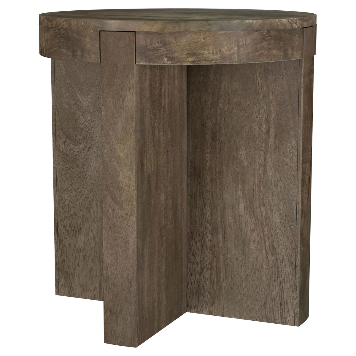 Kinkaid 2-piece Round Mango Wood Coffee Table Set Brown