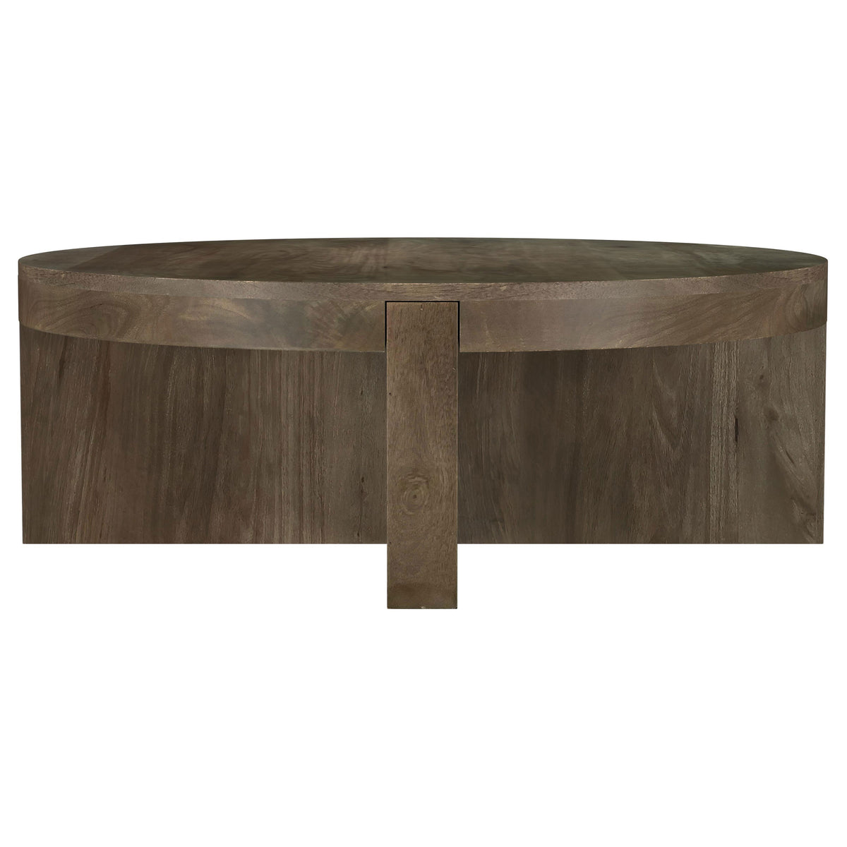 Kinkaid Round Mango Wood Coffee Table Brown