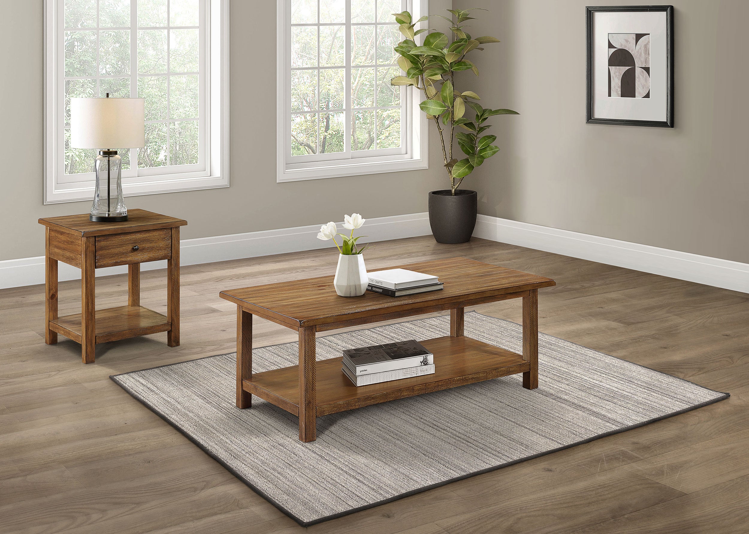 Payne Coffee Table Set (1-drawer End Table)