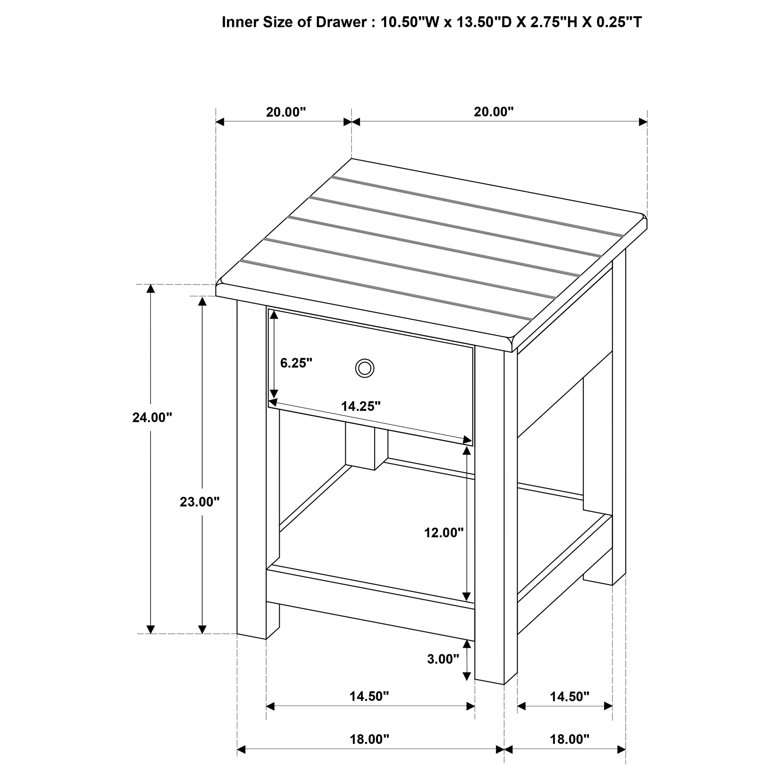 Payne Coffee Table Set (1-drawer End Table)
