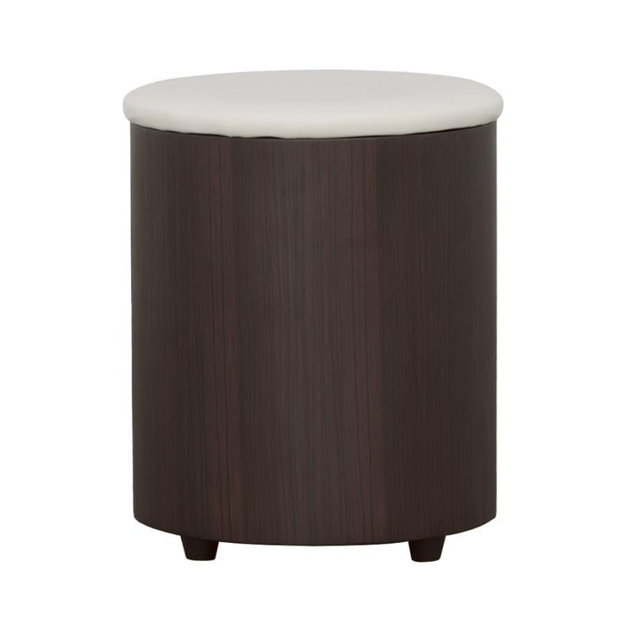 3-Piece Contemporary Delange Coffee Table And Stools Set Cappuccino