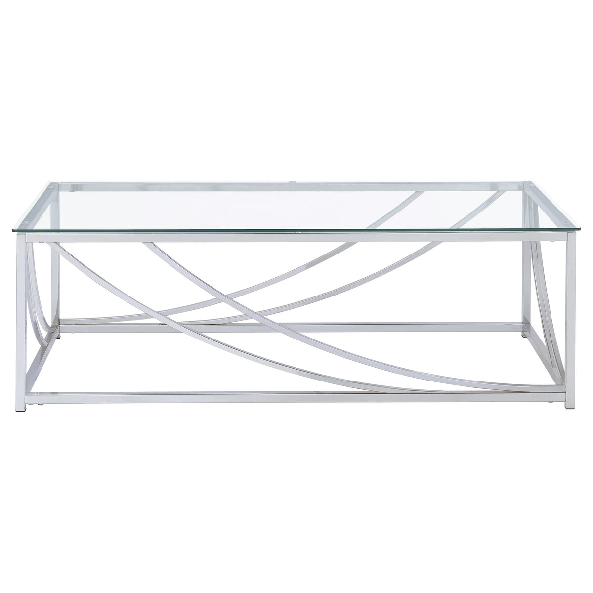 Lille 2-piece Glass Top Coffee and End Table Set Chrome