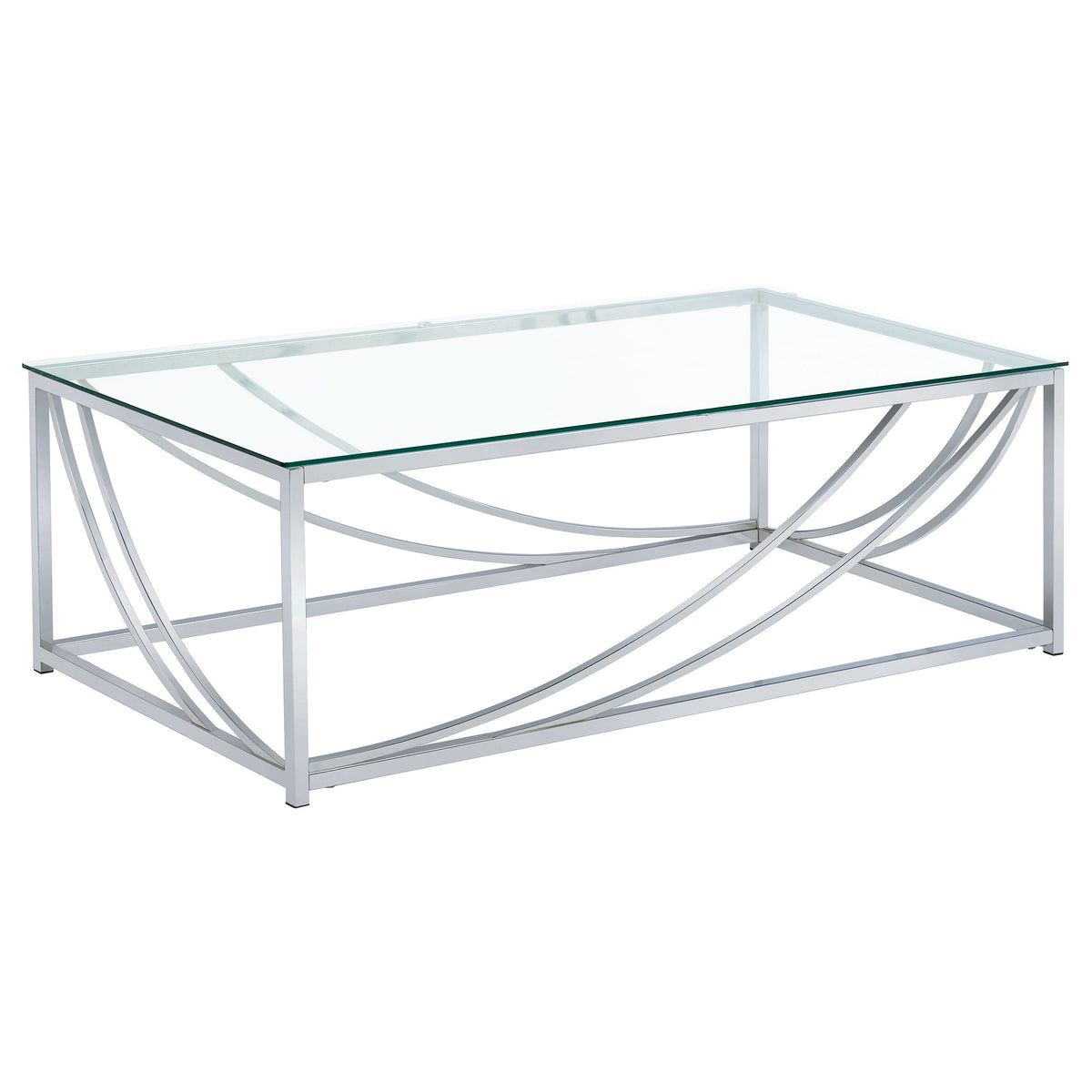 Lille 3-piece Glass Top Coffee and End Table Set Chrome