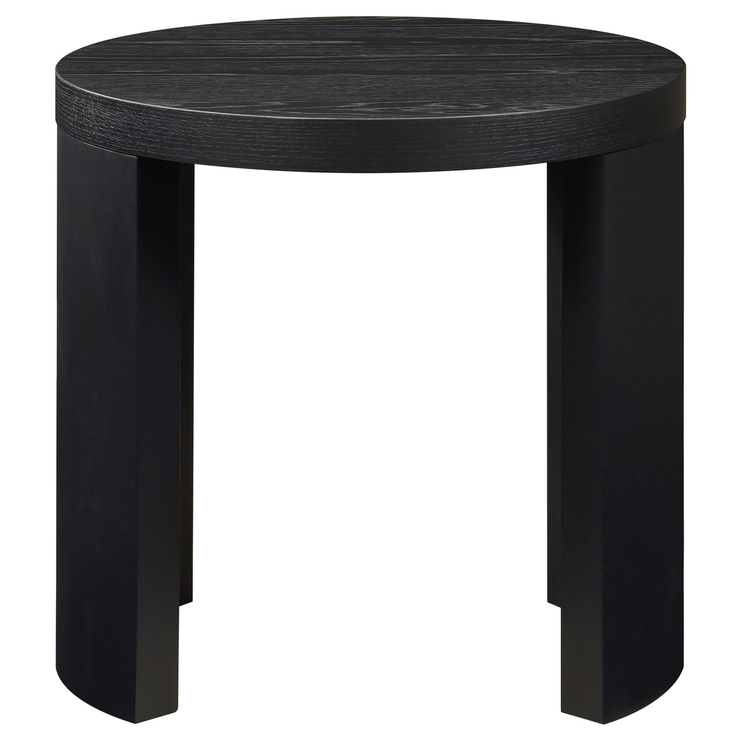 Sweeney 24-inch Round Wood Occasional Side End Table Black