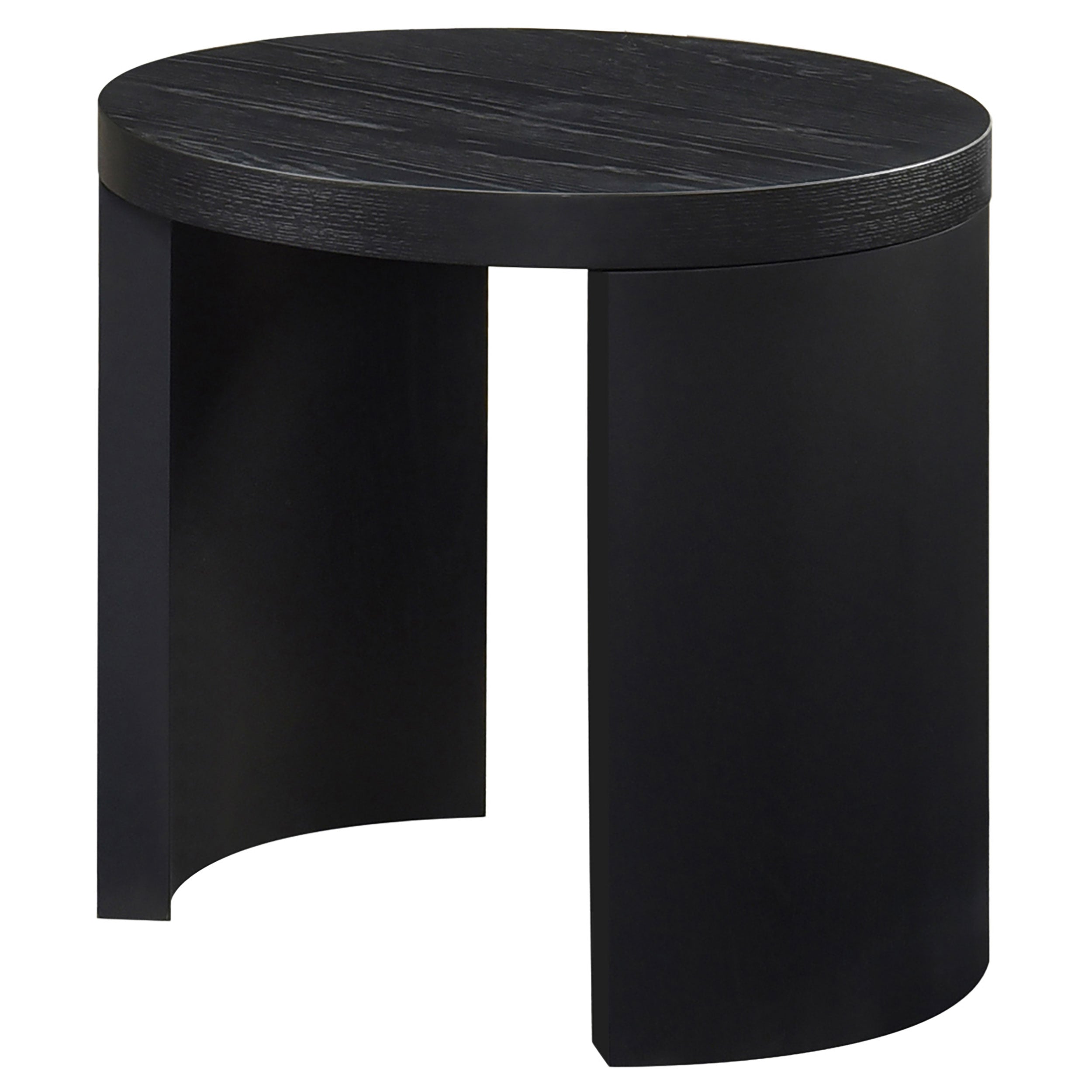 Sweeney 24-inch Round Wood Occasional Side End Table Black