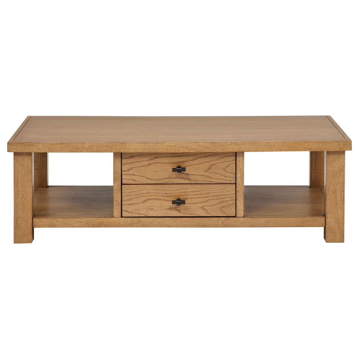 Beasley 2-piece Wood Coffee Table Set Golden Oak