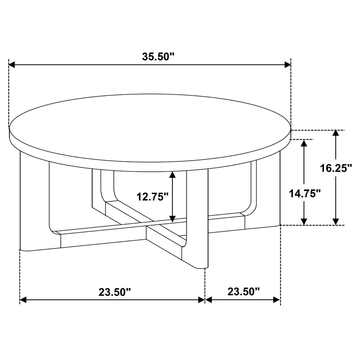 Kessler Round Sculptural Wood Coffee Table Brown