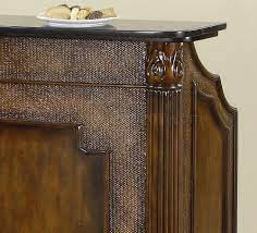 Clarendon Traditional Ornate Brown Bar Unit w/ Marble Top