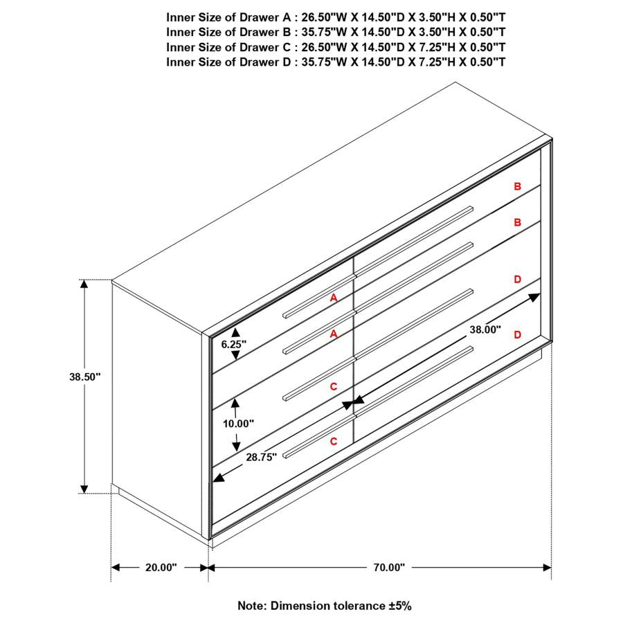 Durango 8-drawer Dresser Smoked Peppercorn