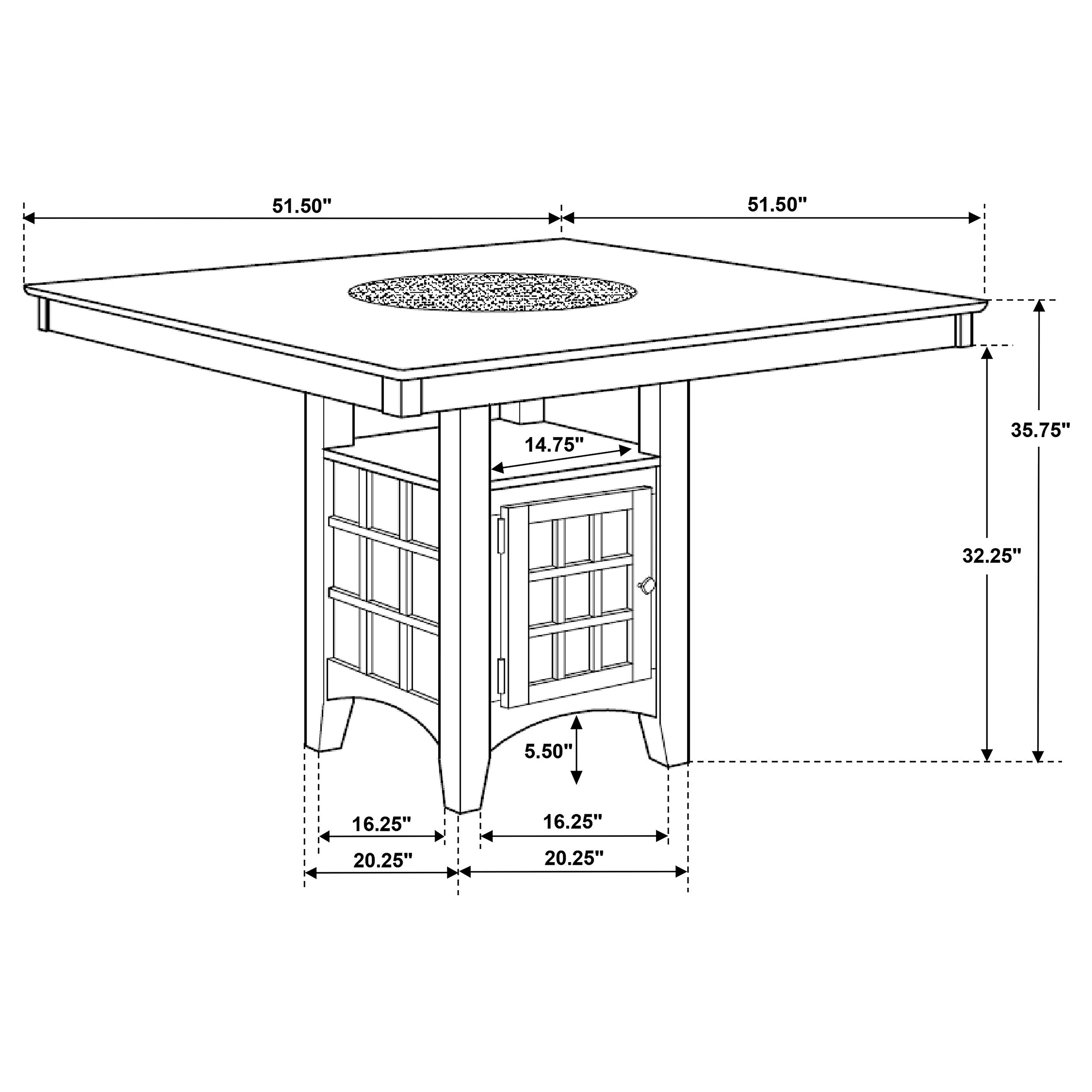 9 PC Square Gabriel Storage Counter Height Dining Room Table and stool Set