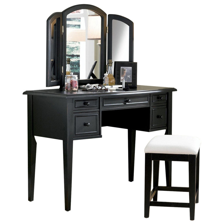 Antique Black With Sand Through Terra Cotta Vanity, Mirror And Bench