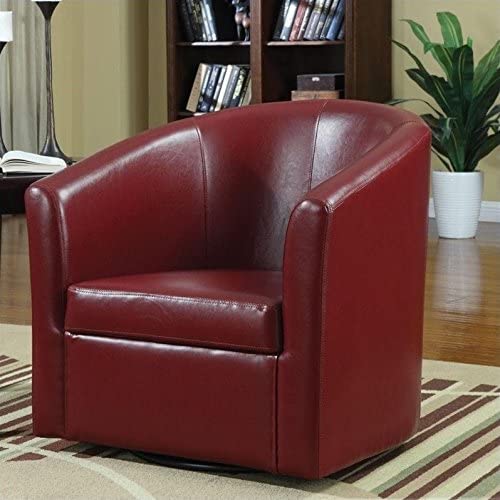 Turner Upholstery Sloped Arm Accent Swivel Chair Red