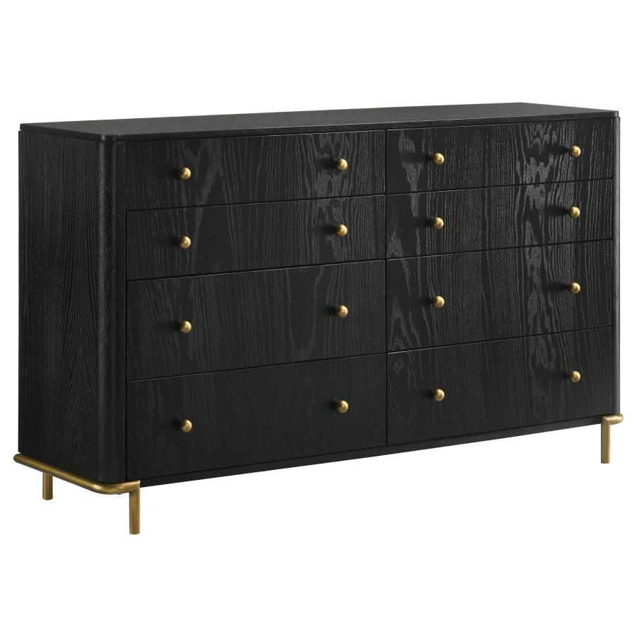 Modern Arini 8-Drawer Bedroom Dresser Black