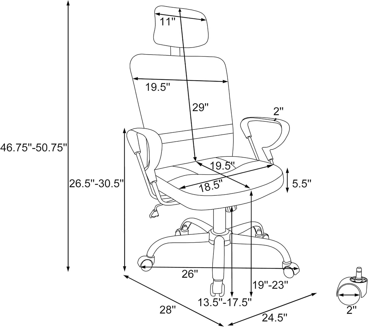 Coaster Stark Fabric Mesh Office Chair with Casters in Black