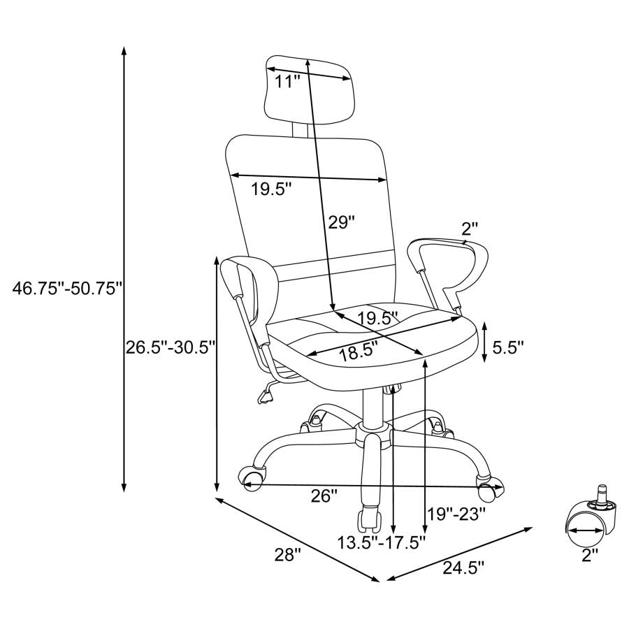 Coaster Mesh Back Adjustable Office Chair Black And Chrome