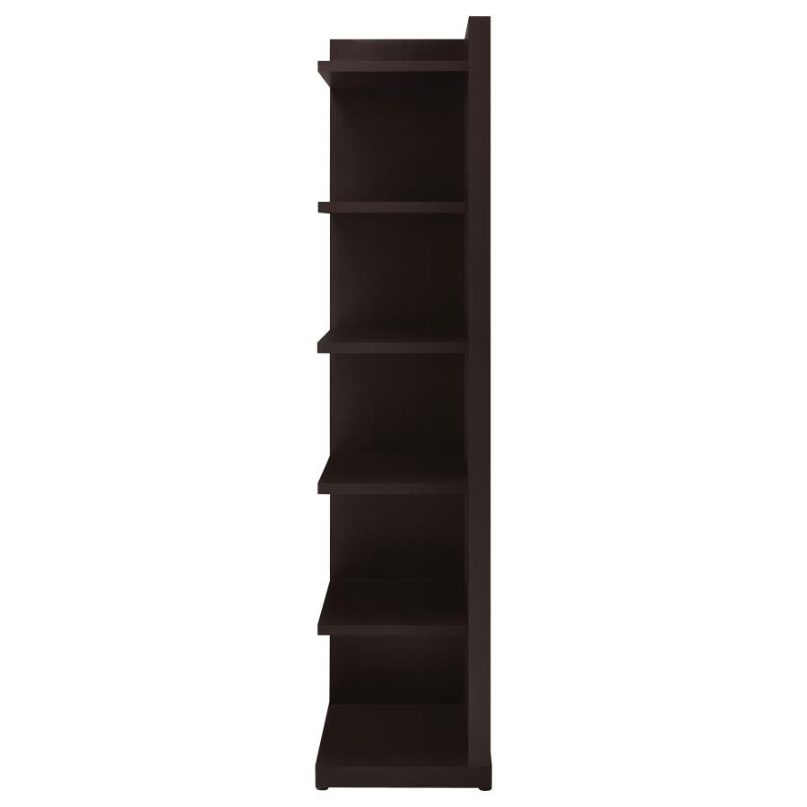 Regata 6-tier Corner Bookcase in Cappuccino Finish