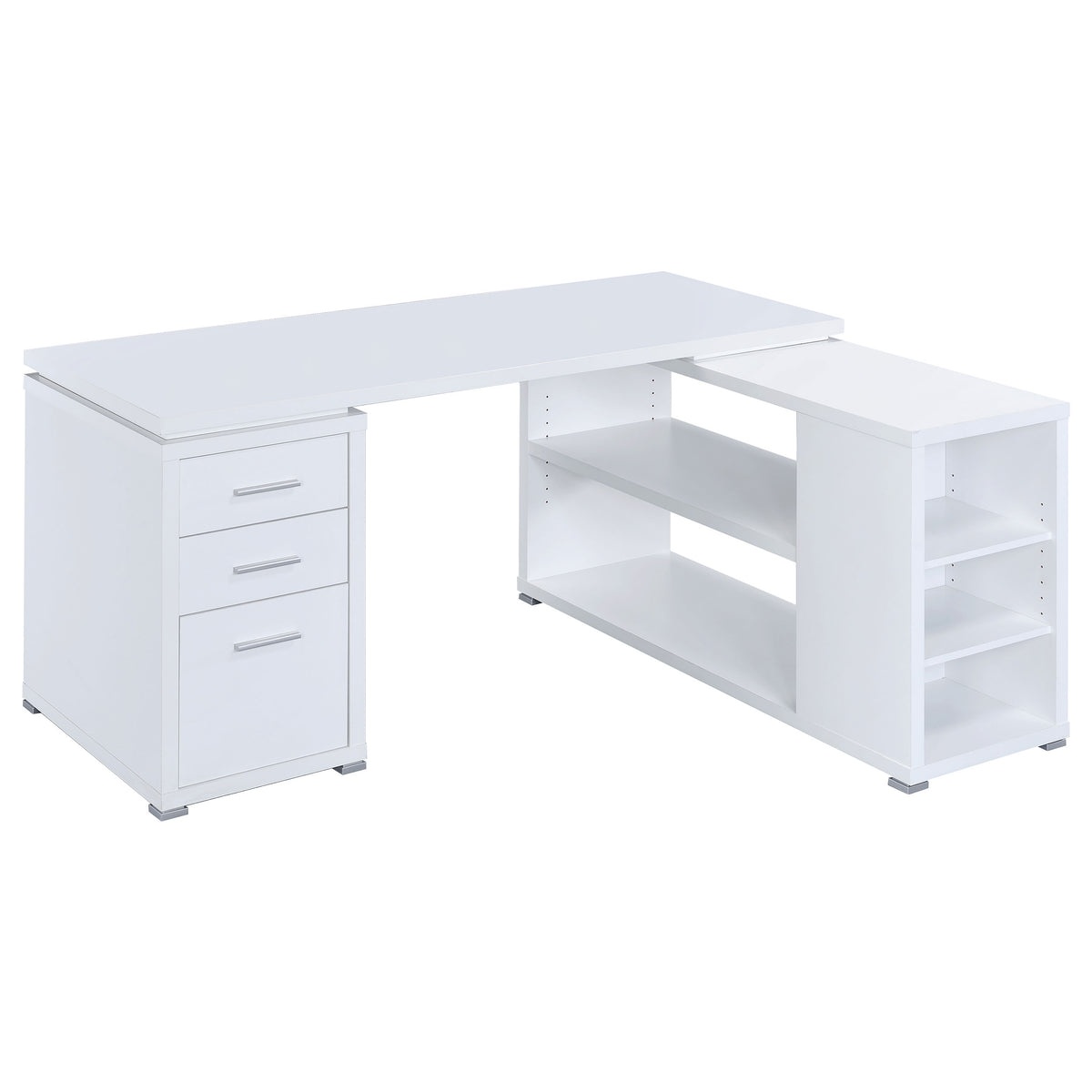 Yvette L-Shape Computer Desk White