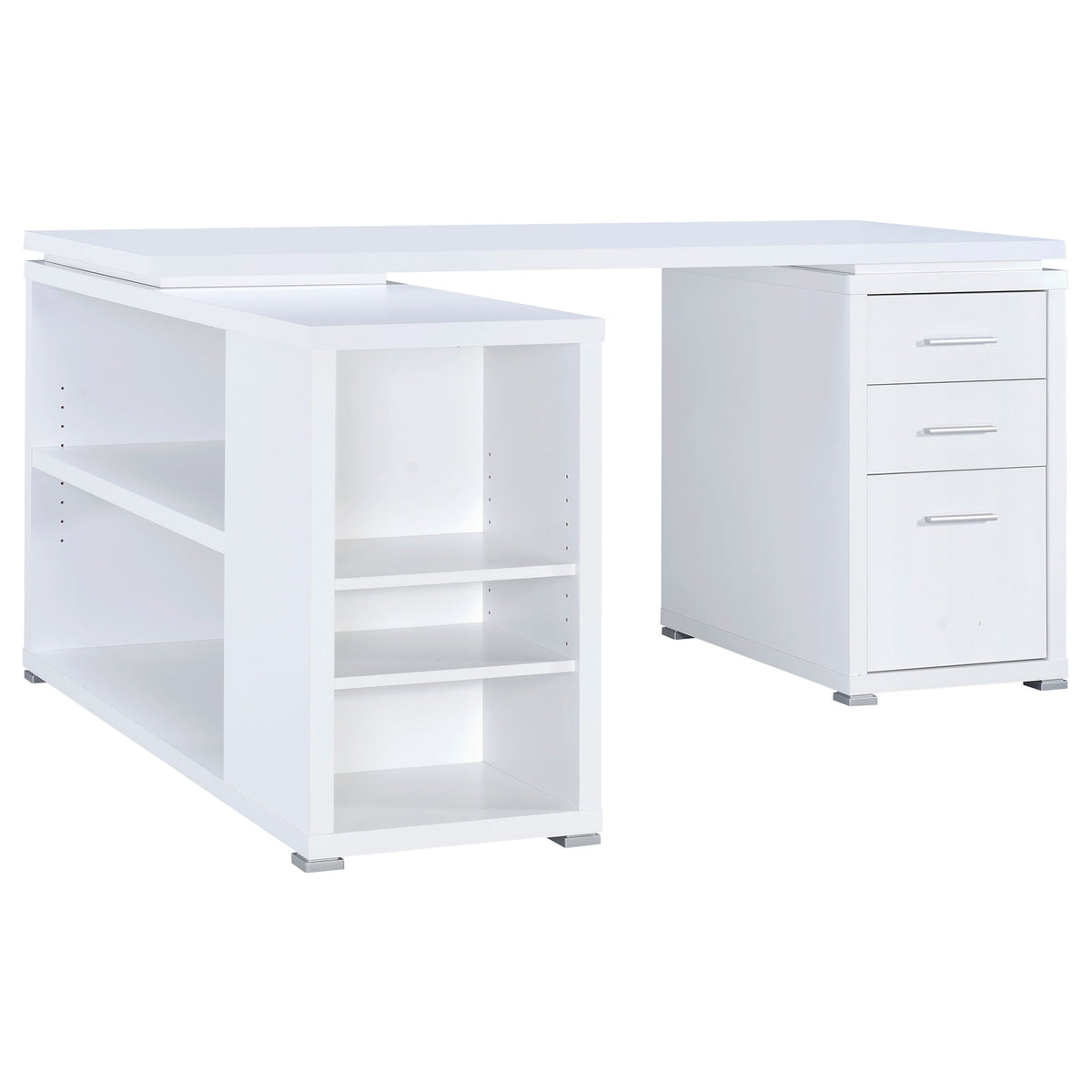 Yvette L-Shape Computer Desk White