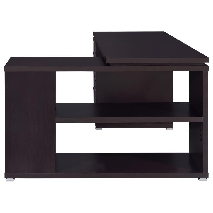 Yvette Cappuccino Left or Right Facing Corner Computer Desk