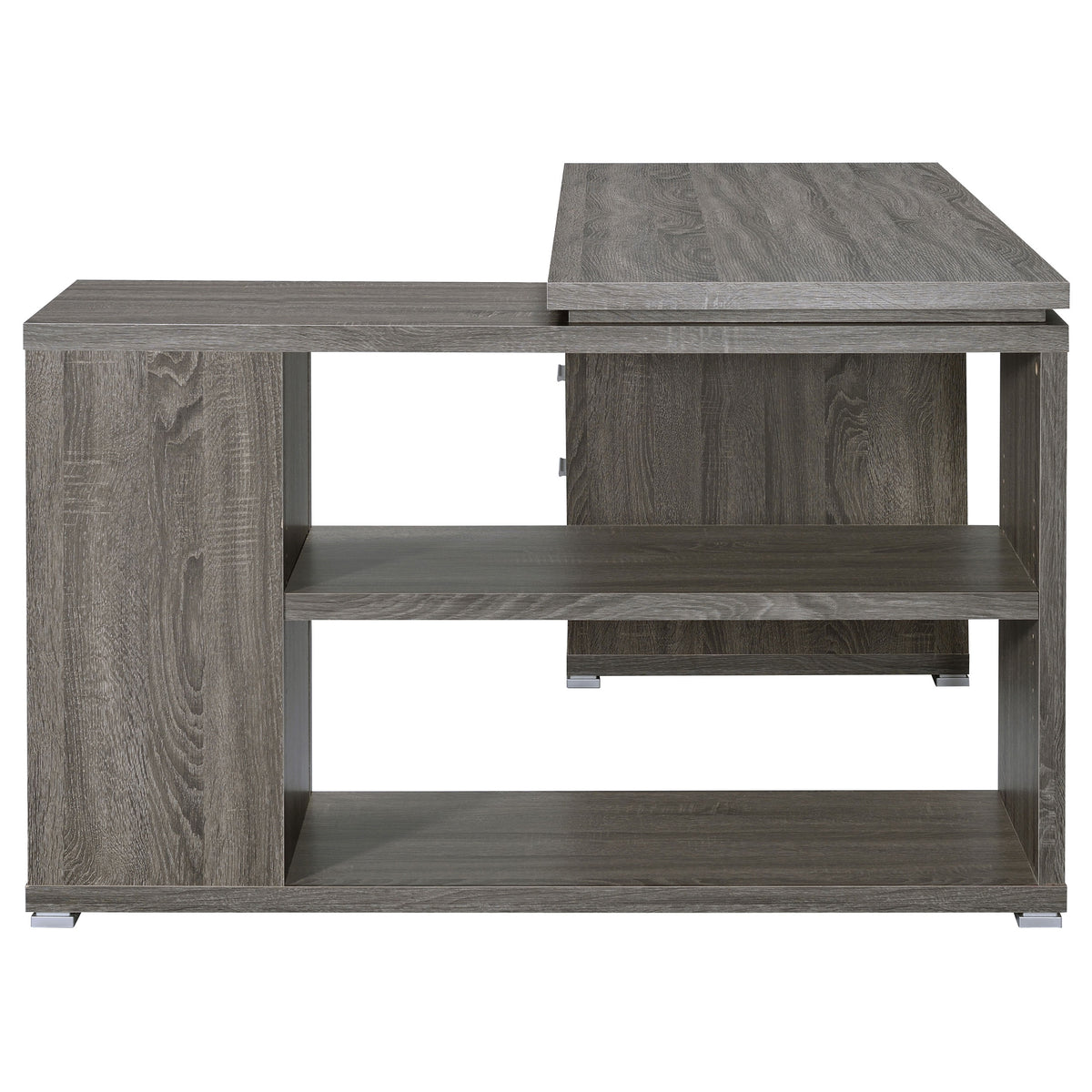 Yvette L-Shape Computer Desk Weathered Grey