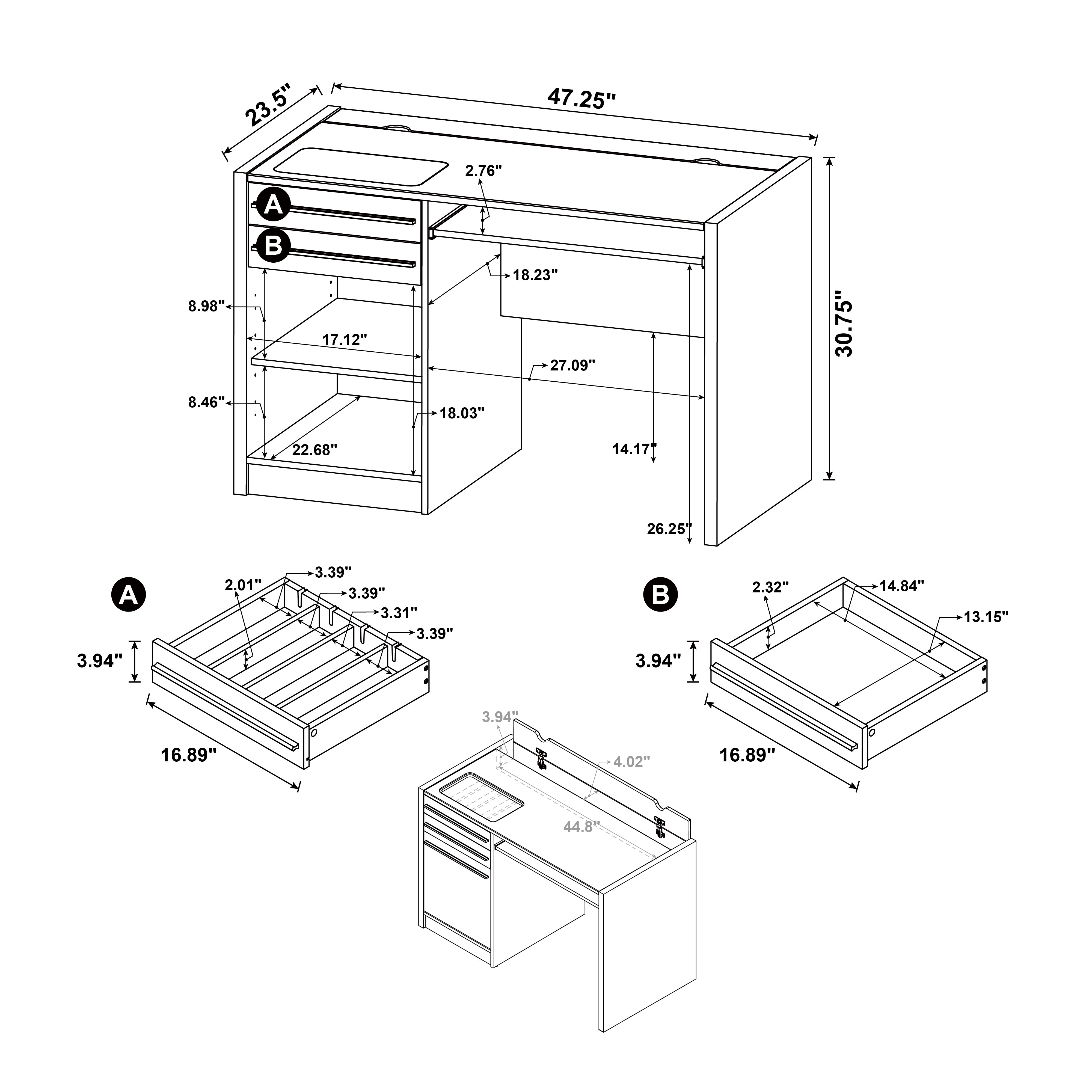 Halston 47-Inch Computer Desk