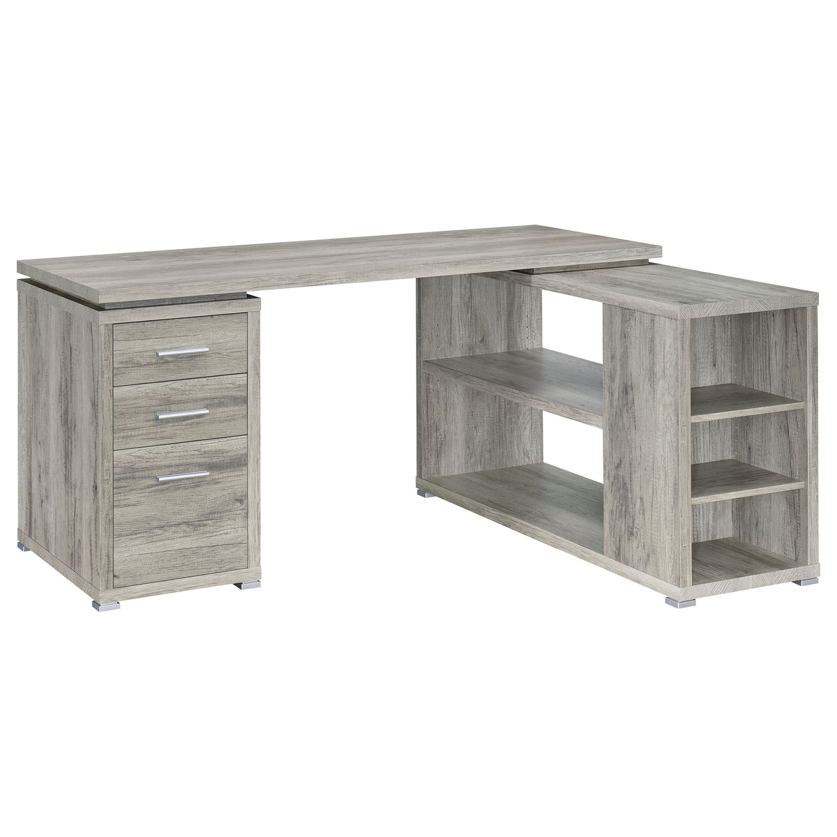 Yvette L-Shape Computer Desk Grey Driftwood