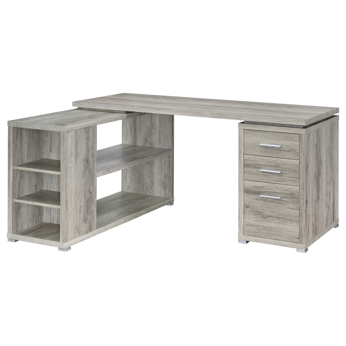 Yvette L-Shape Computer Desk Grey Driftwood