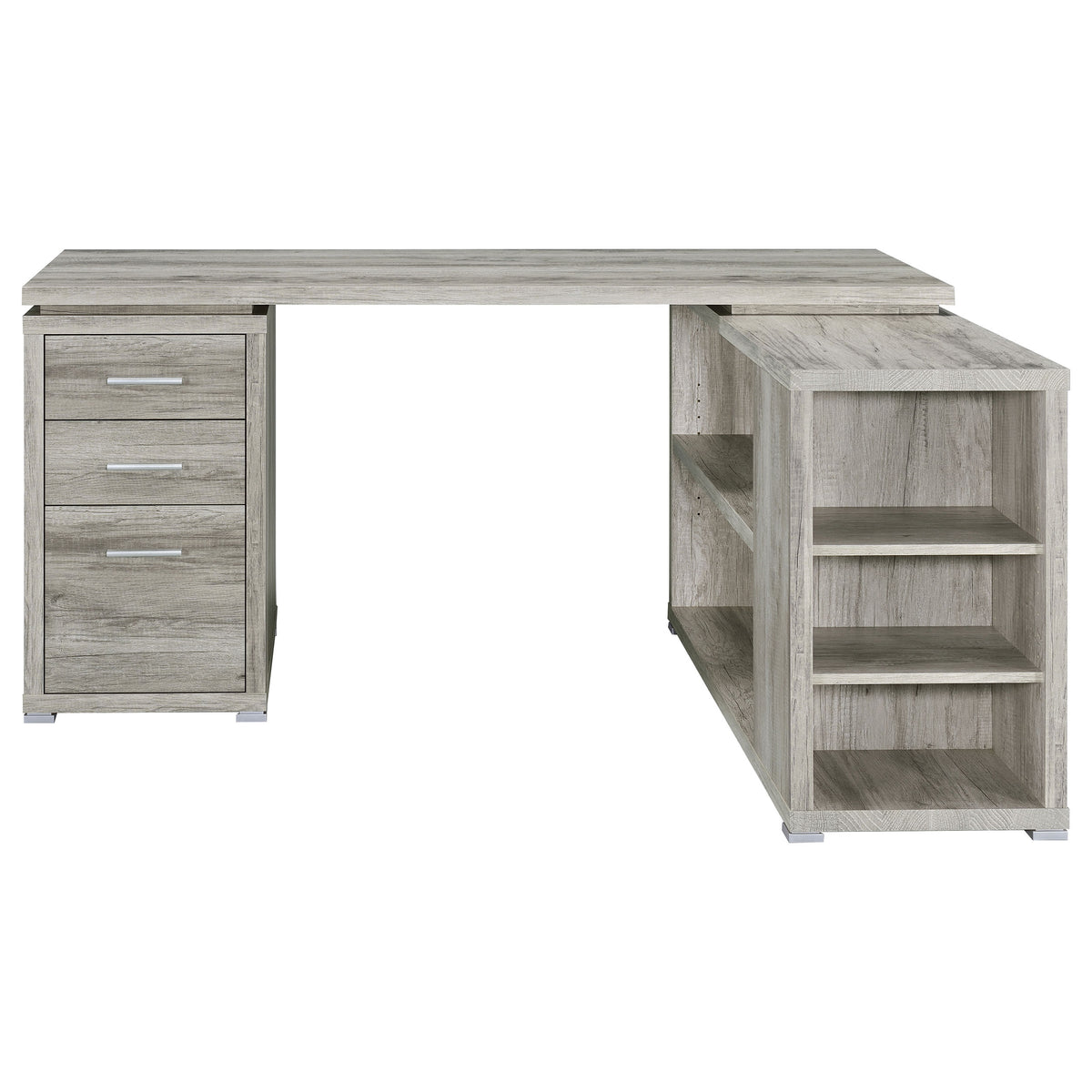 Yvette L-Shape Computer Desk Grey Driftwood