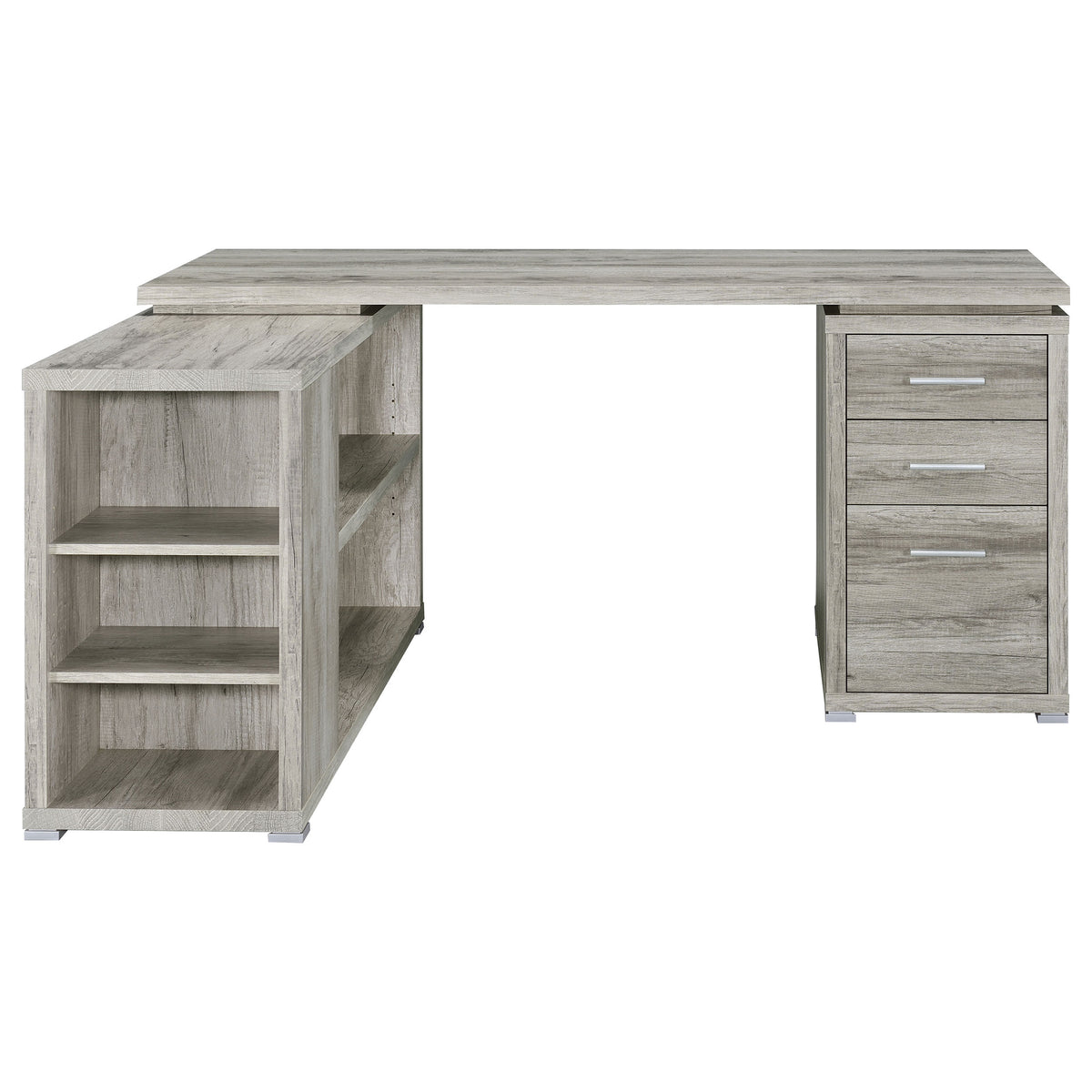 Yvette L-Shape Computer Desk Grey Driftwood