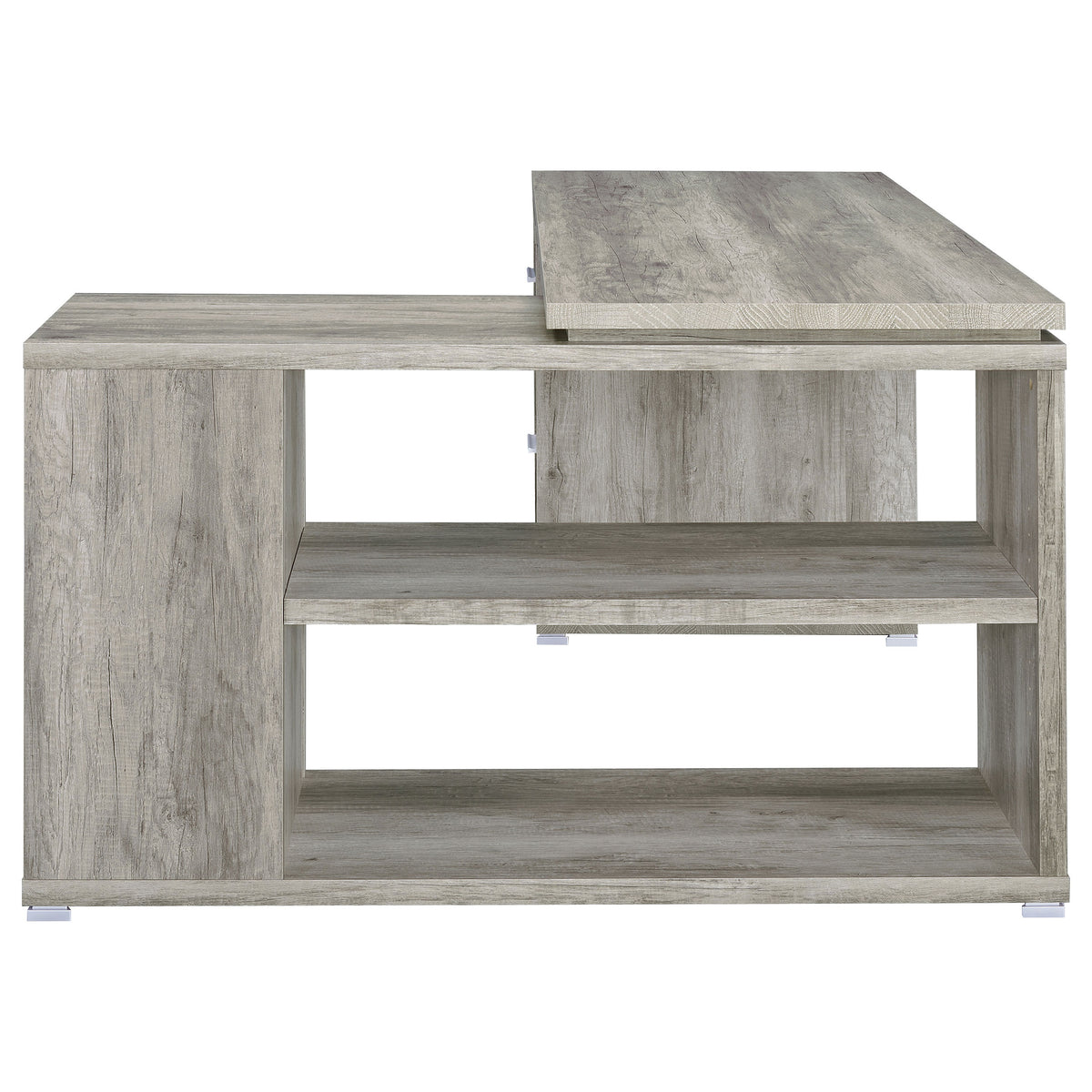 Yvette L-Shape Computer Desk Grey Driftwood