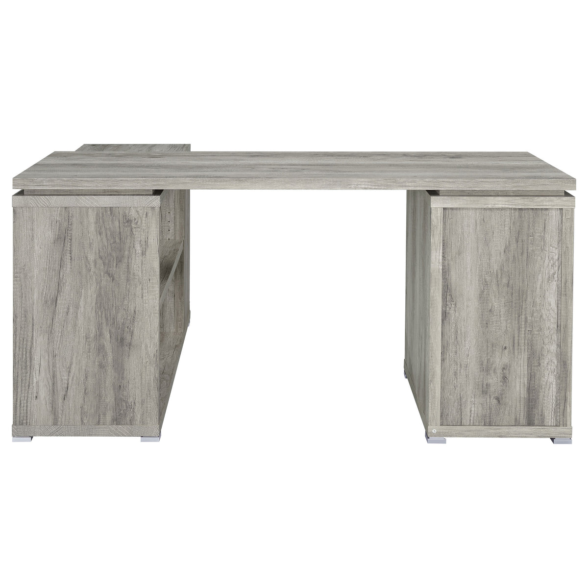 Yvette L-Shape Computer Desk Grey Driftwood