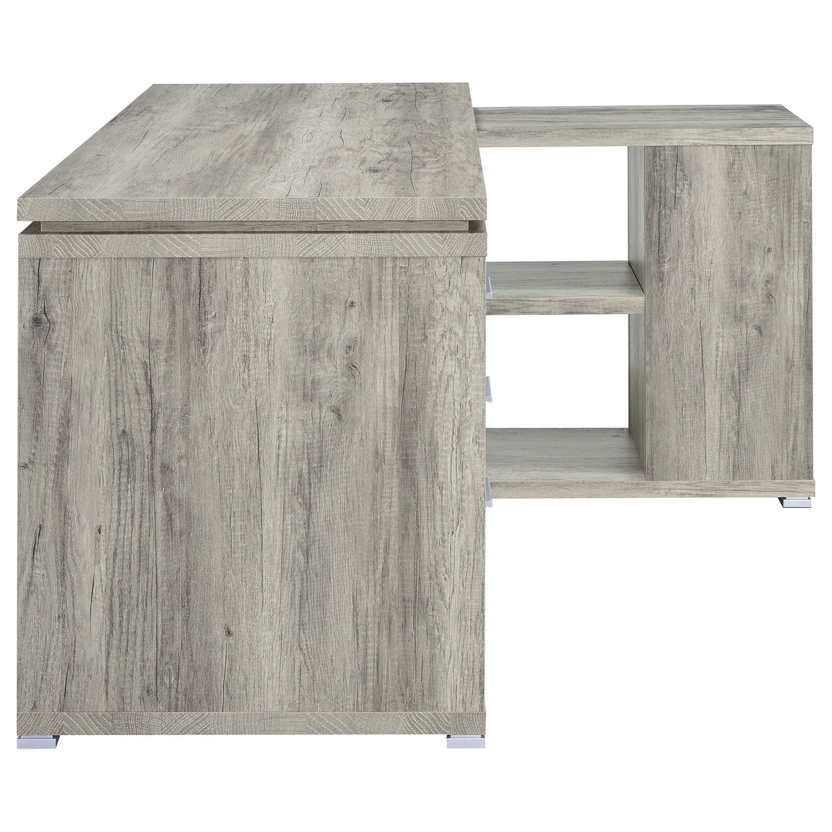 Yvette L-Shape Computer Desk Grey Driftwood