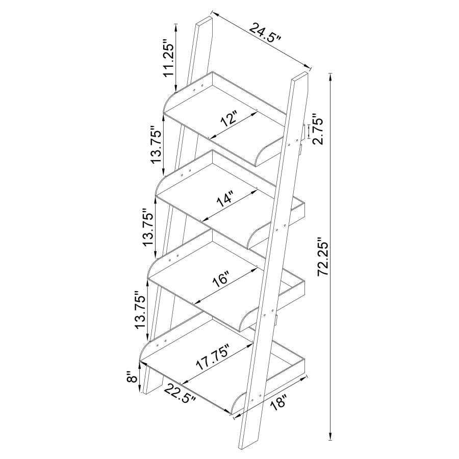 Coaster Amaturo Acrylic 4- Shelf Ladder Bookcase Clear 801553