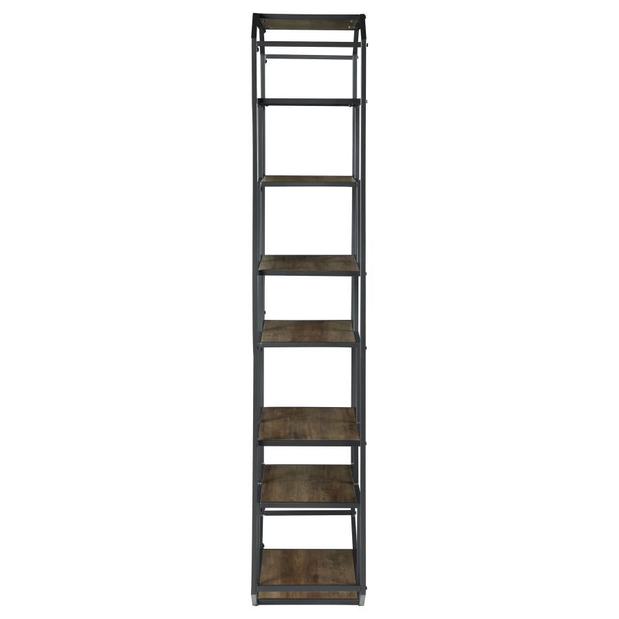 6-Shelf Bookcase Rustic Brown And Dark Grey