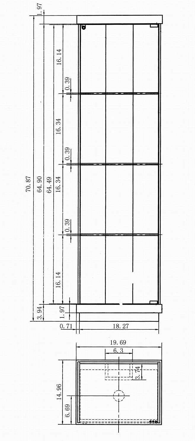 Chintaly Imports Lighted White Gloss Accent Glass Curio Cabinet With Lock 71" H