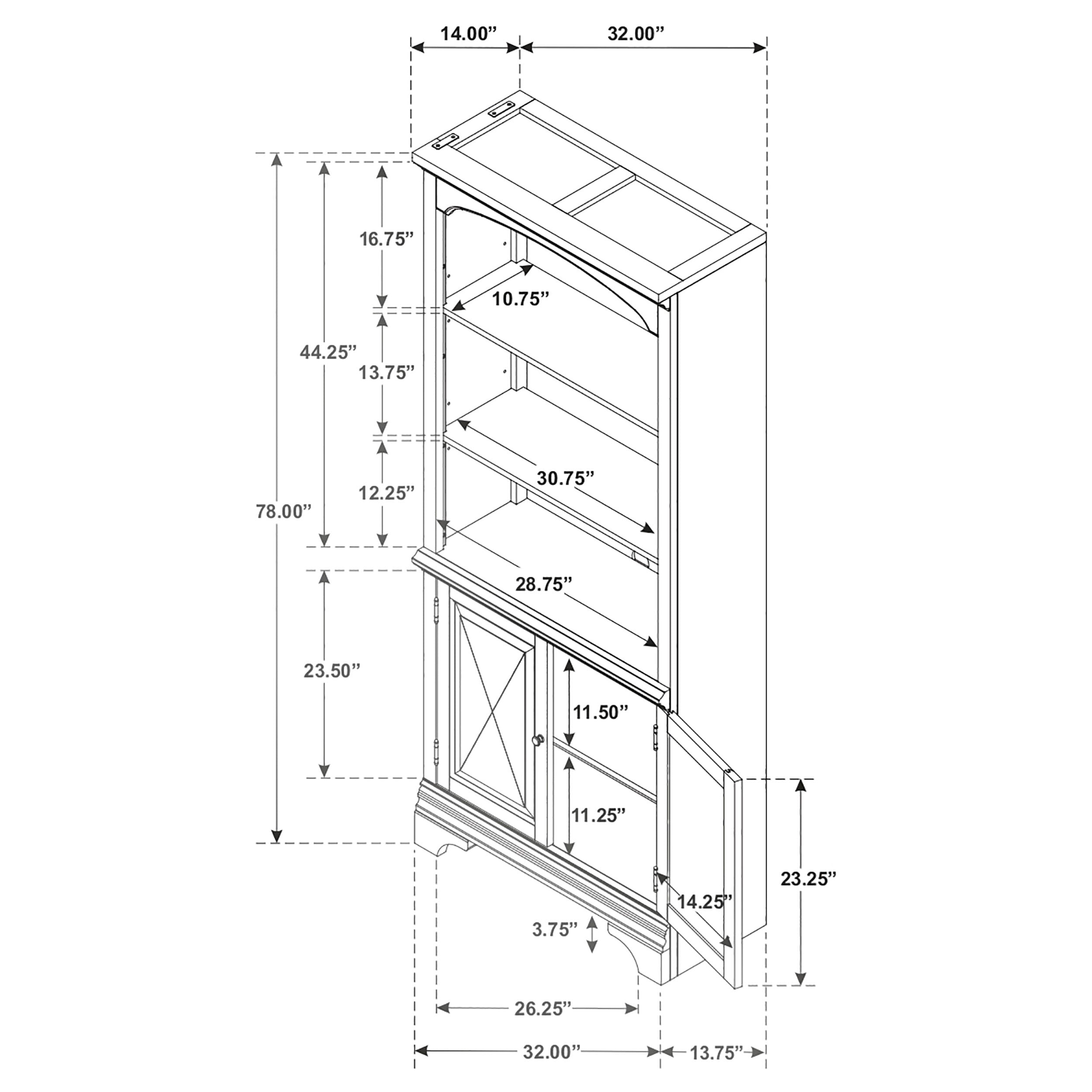 Hartshill Cabinet Bookcase