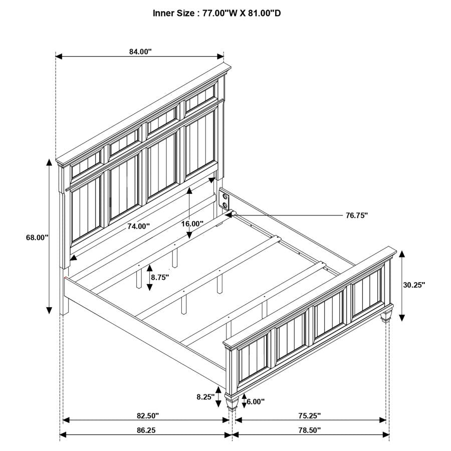 Avenue Traditional 5-piece Eastern King Panel Bedroom Set iN Grey