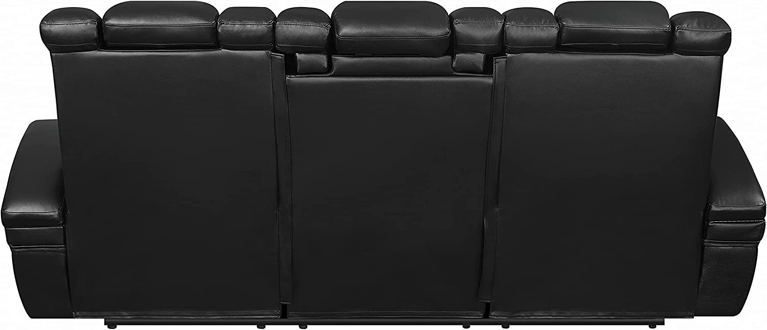 Coaster Furniture Delange Reclining Power Sofa with Adjustable Headrests and Storage in Armrests Black