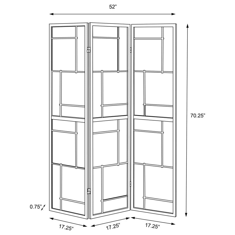 Modern Contemporary Black And White Three-Panel Shoji Screen Room Divider 900102