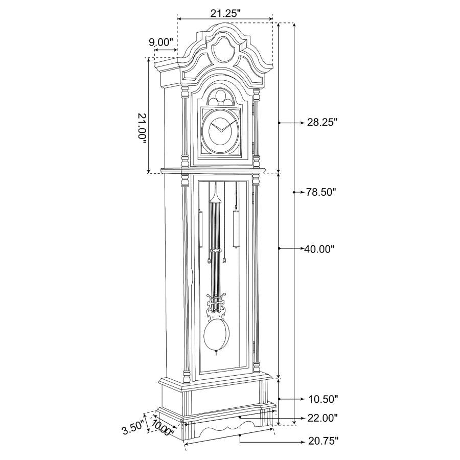 Traditional Accent Westminster Grandfather Clock Brown Red And Clear